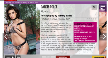 Darcie Dolce is featured in the holiday issue of Hustler Magazine