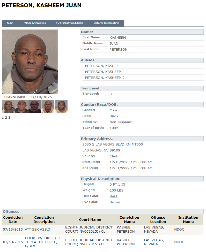 Sheem The Dream if a Violent Criminal and Registered Sex Offender