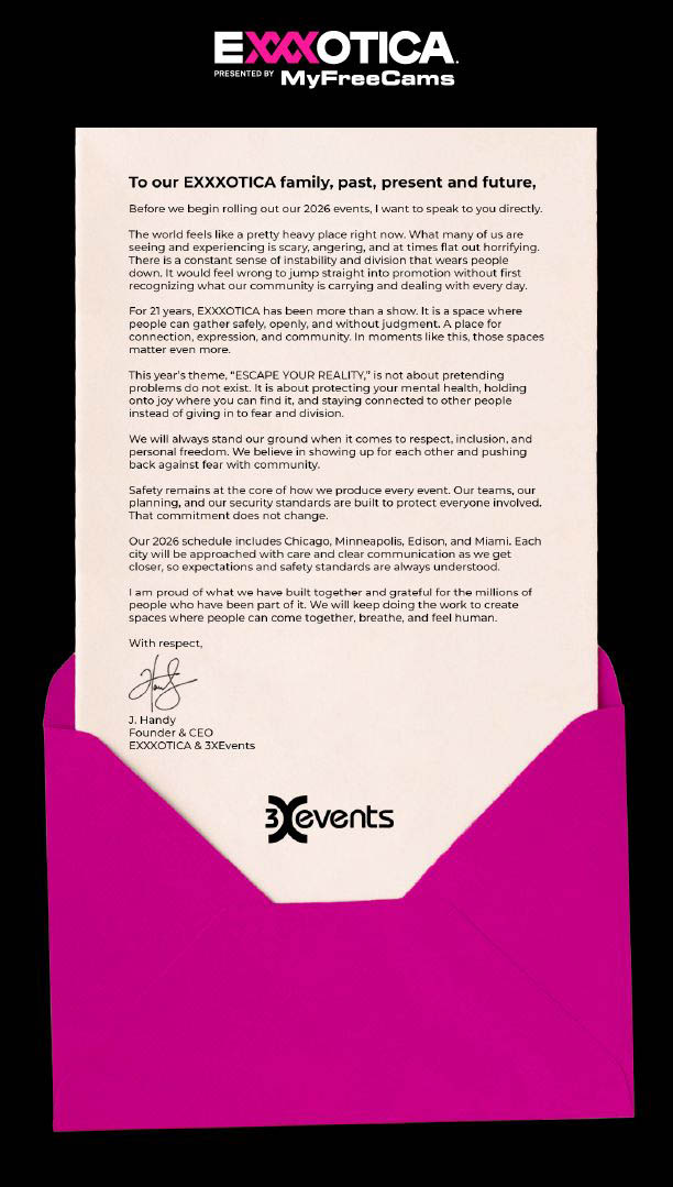 EXXXOTICA Expo Announces 2026 Season: “Escape Your Reality” Theme Celebrates Connection, Safety, and Inclusivity Amid Challenging Times