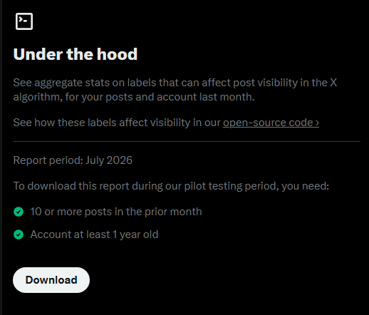 Twitter Under The Hood Feature